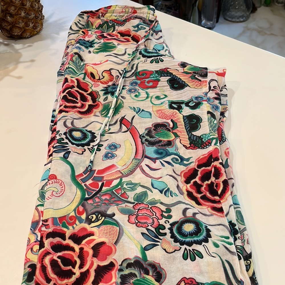Johnny Was Boho Flowy  Pallazo Pants - Picture 6 of 8